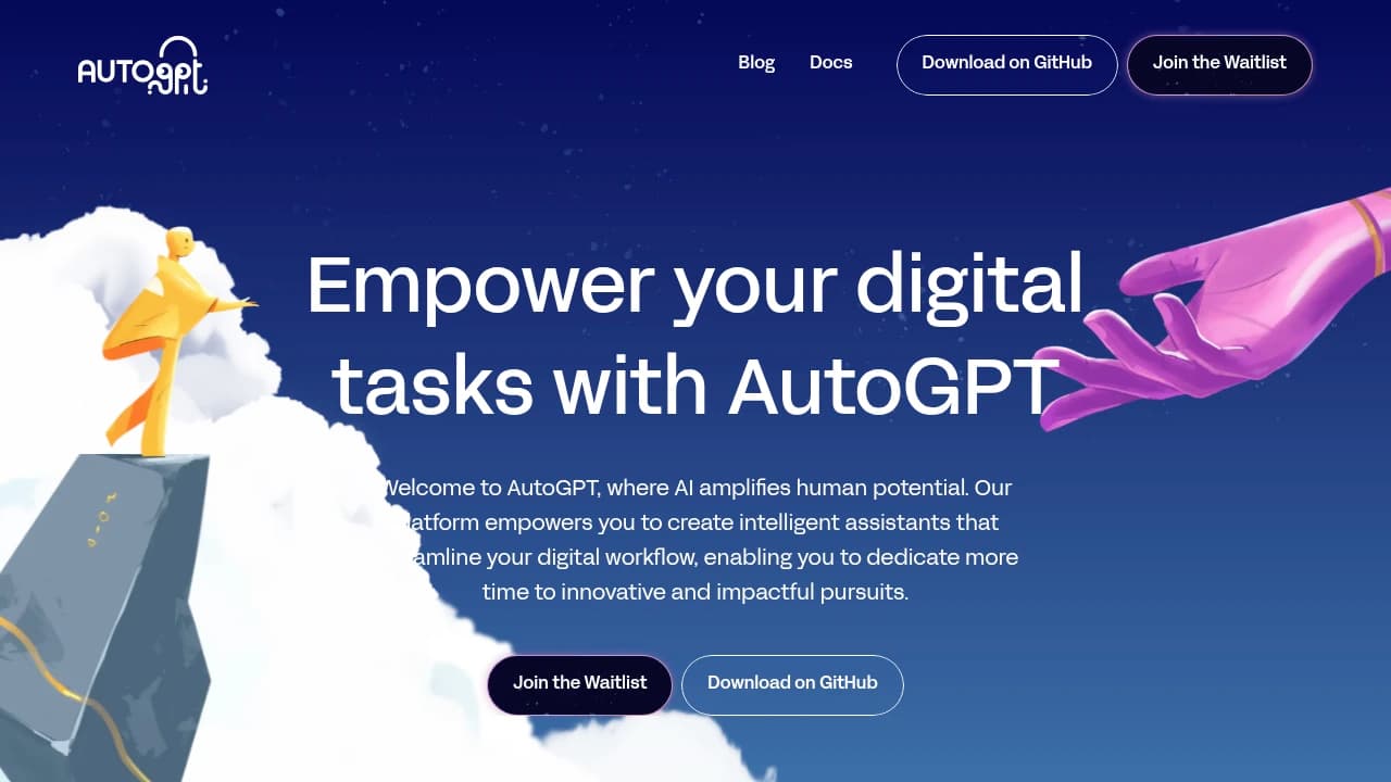 Screenshot of AutoGPT website