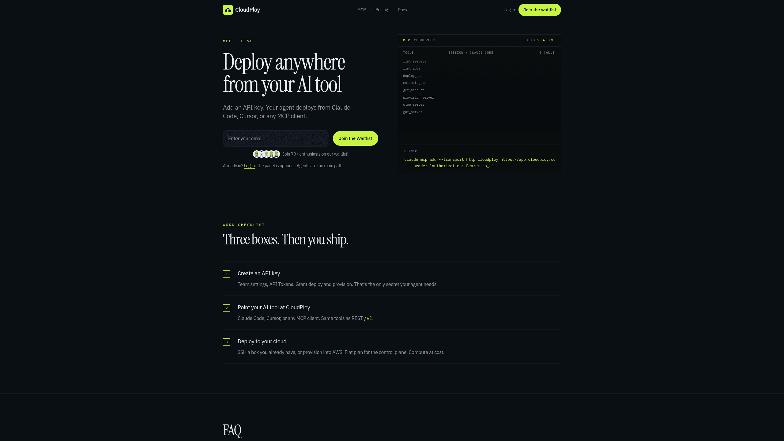 Screenshot of CloudPloy website