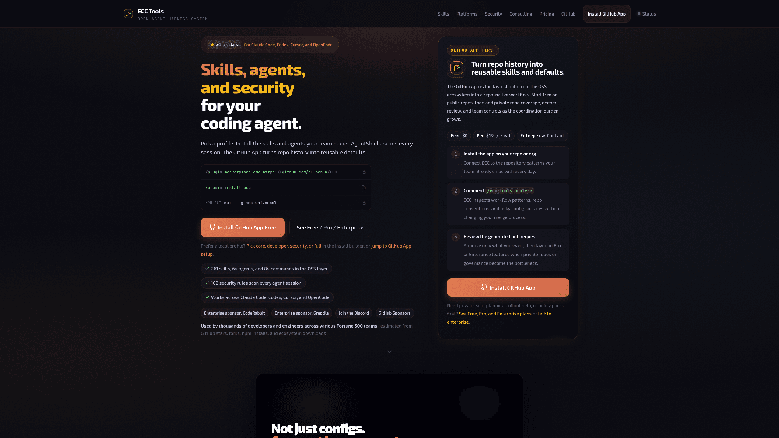 Screenshot of ECC website
