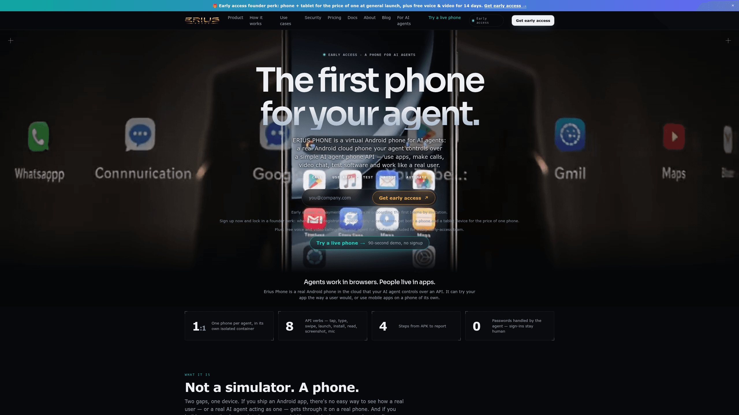 ERIUS PHONE review (2026): a cloud Android phone for AI agents — features, pricing and alternatives