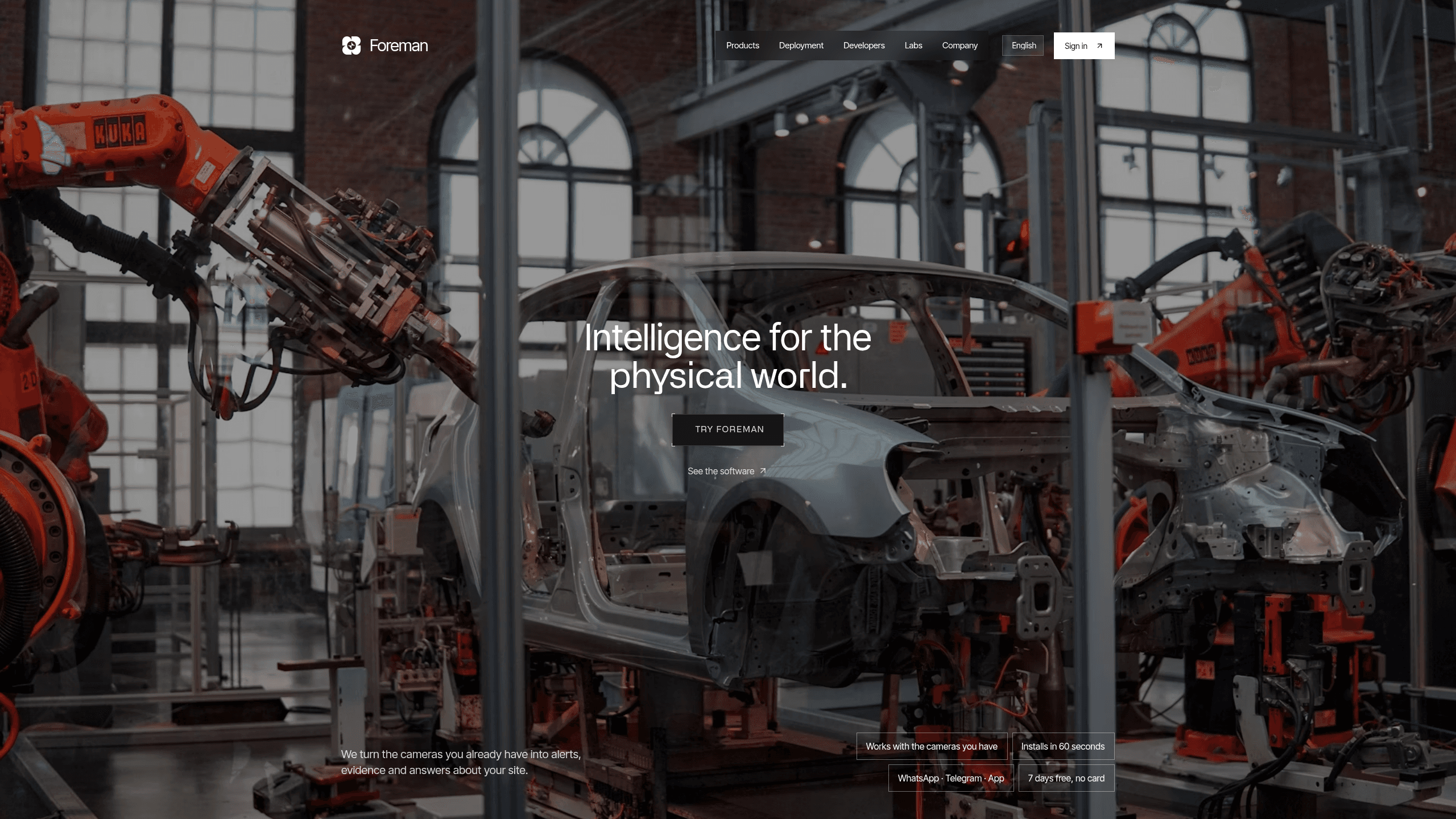 Screenshot of Foreman Intelligence website