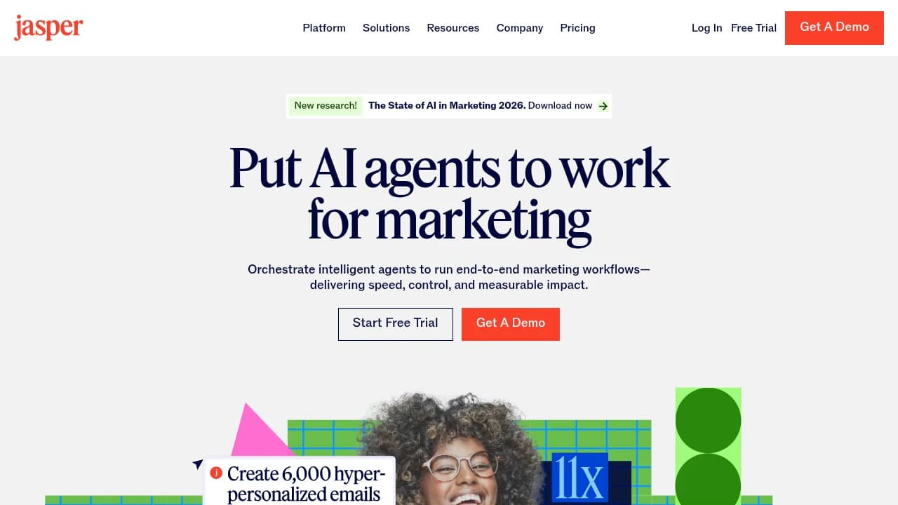 Screenshot of Jasper website