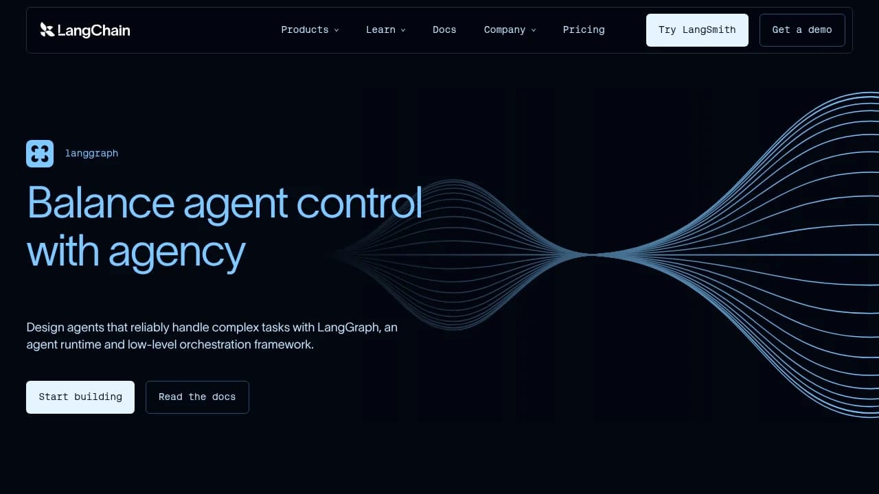 Screenshot of LangGraph website
