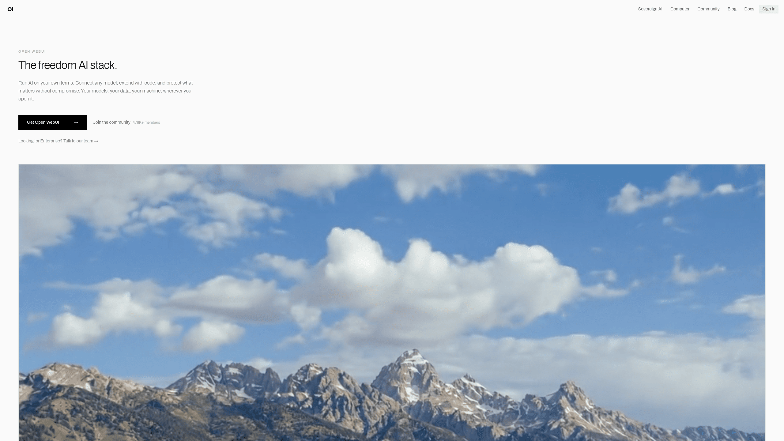 Screenshot of Open WebUI website