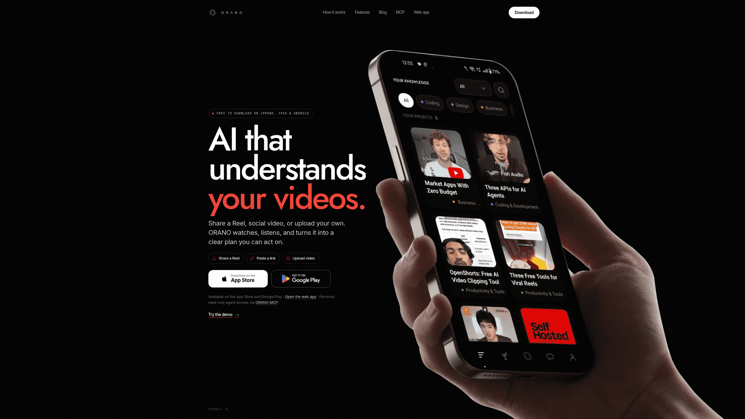 Screenshot of ORANO website