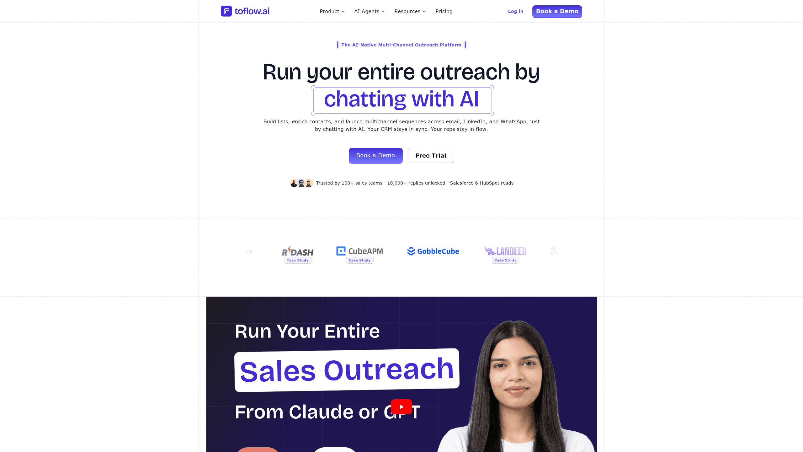 Screenshot of toflow.ai website