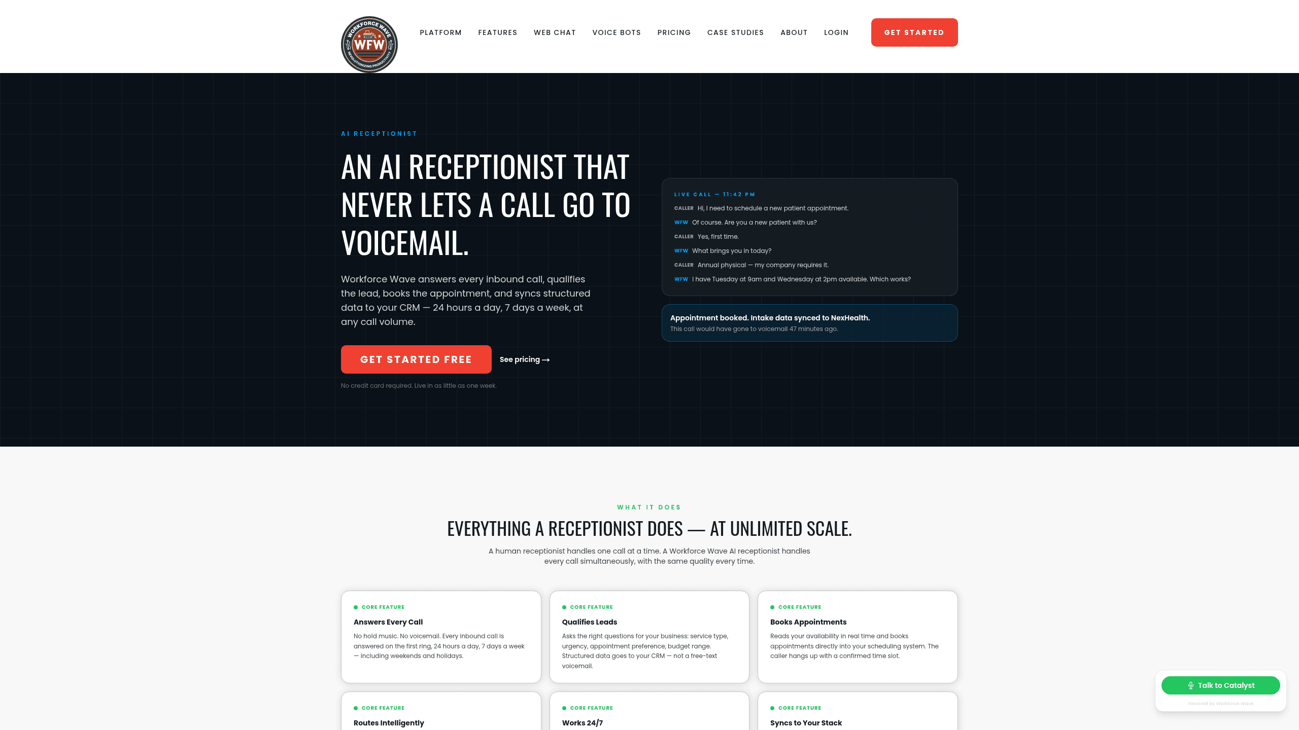 Screenshot of Workforce Wave website