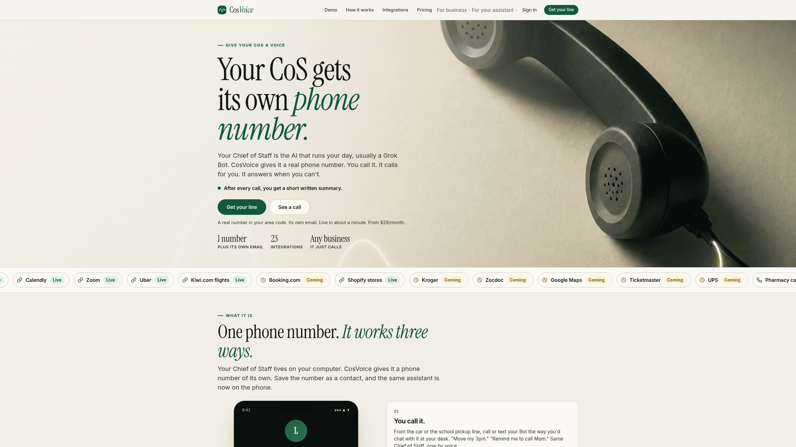 Screenshot of CosVoice website