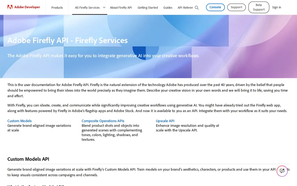 Docs of Adobe Firefly