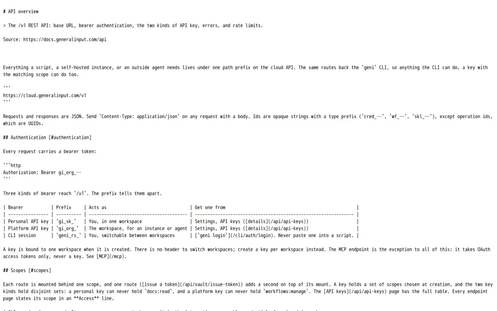 Docs of General Input