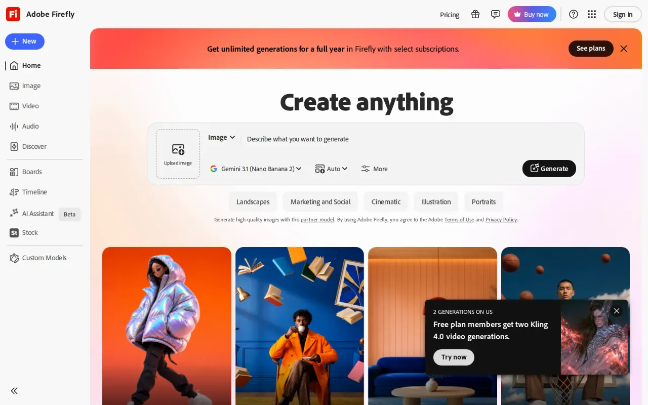 Screenshot of Adobe Firefly