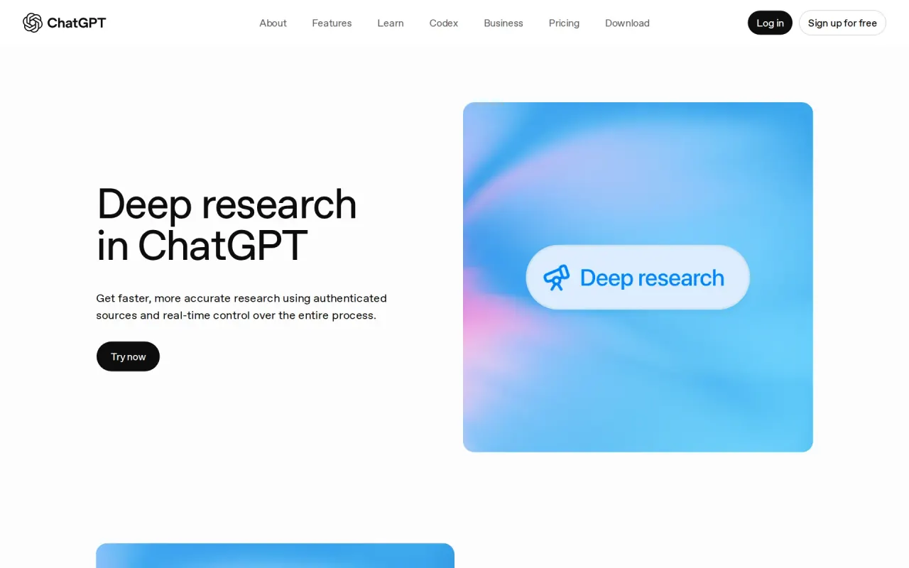 Screenshot of ChatGPT deep research