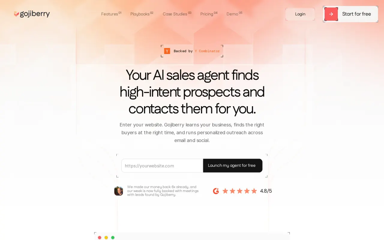 Screenshot of Gojiberry AI