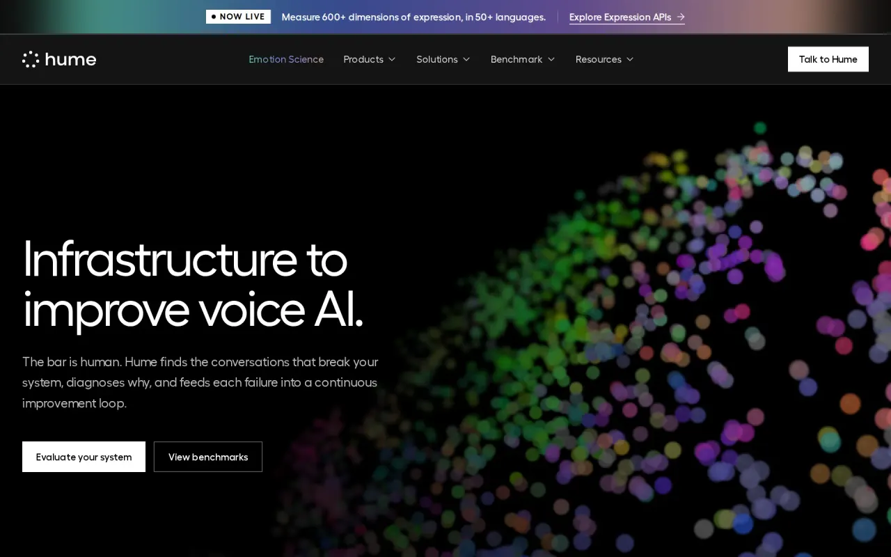 Screenshot of Hume AI