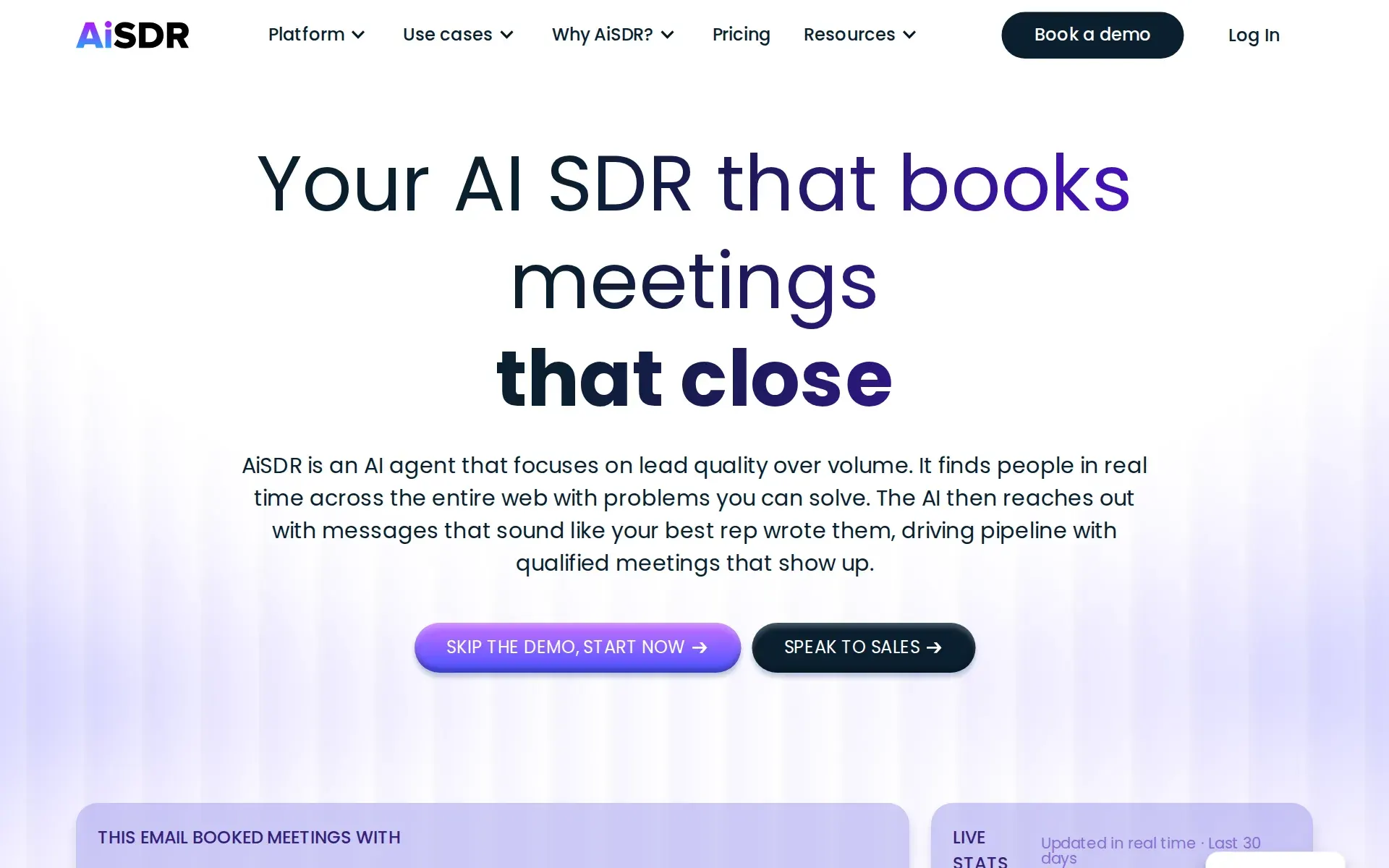 Screenshot of AiSDR