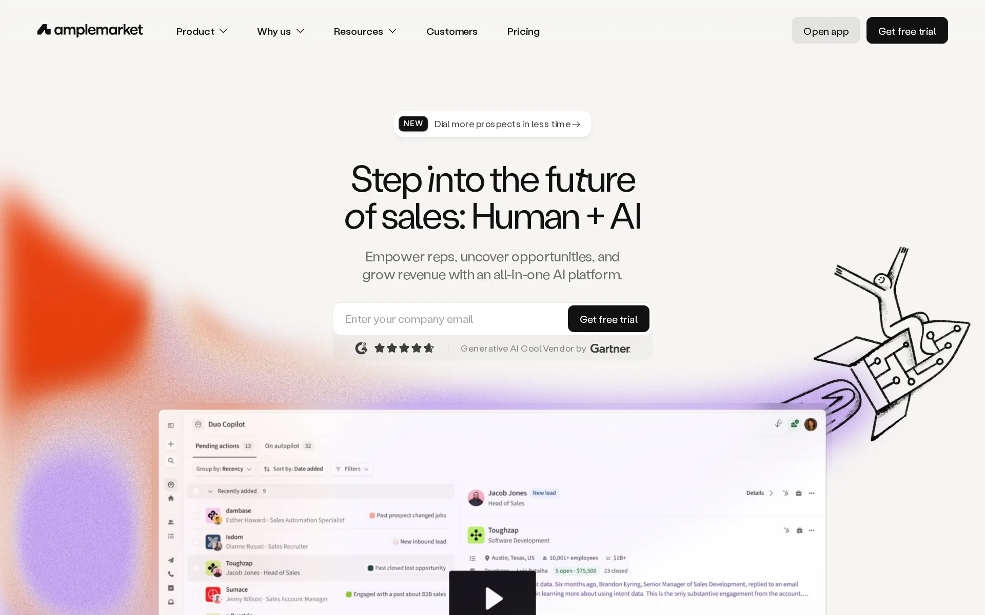 Screenshot of Amplemarket