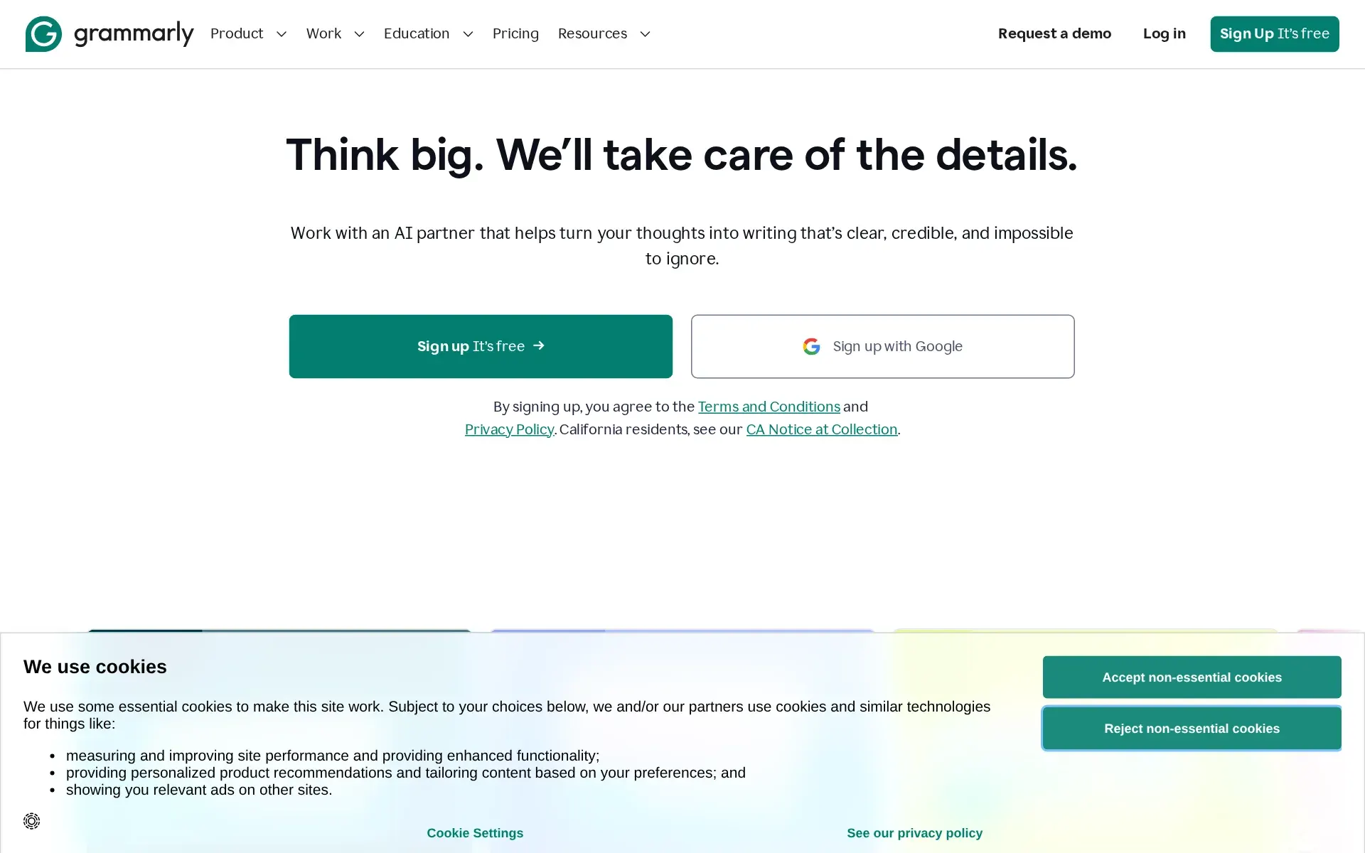 Screenshot of Grammarly