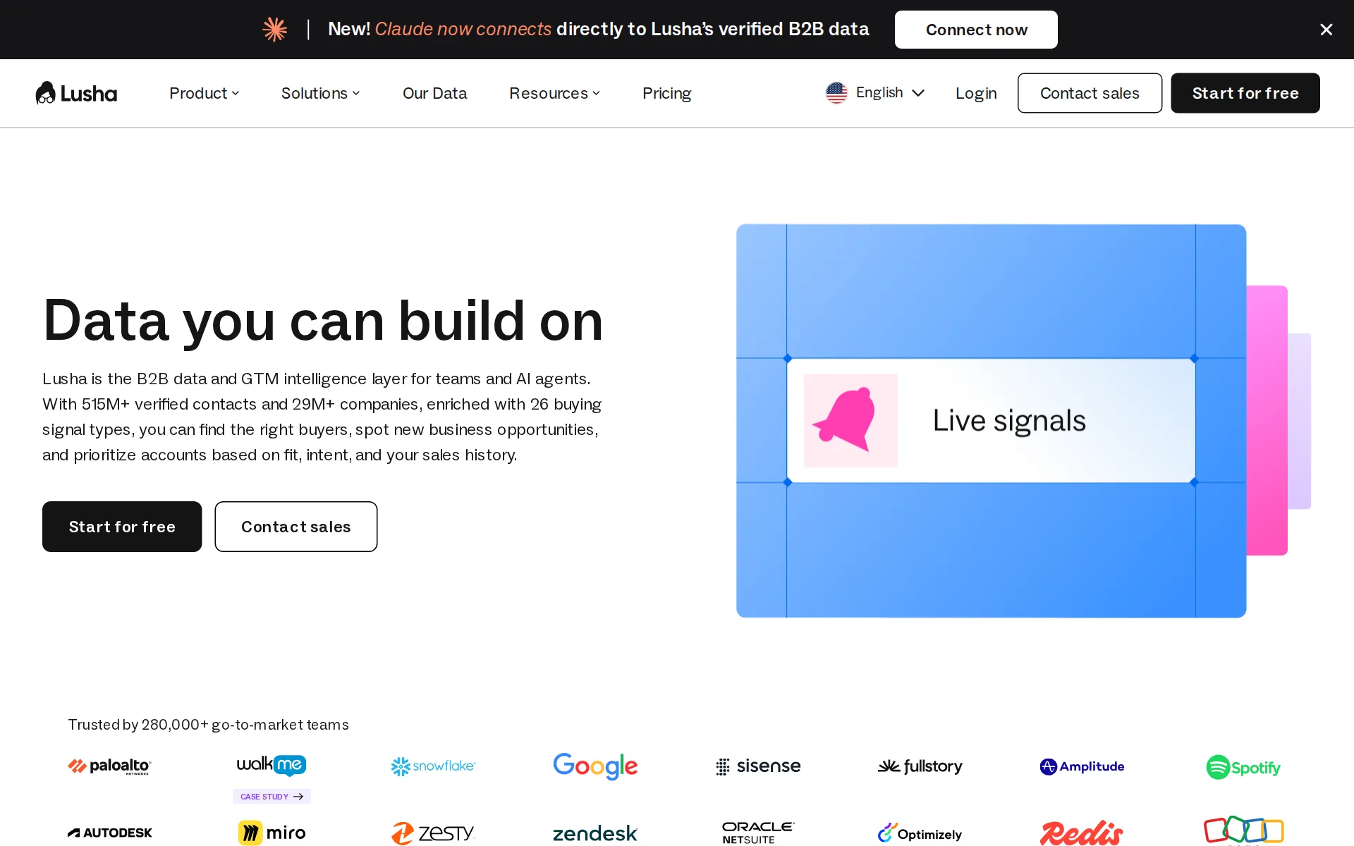 Screenshot of Lusha